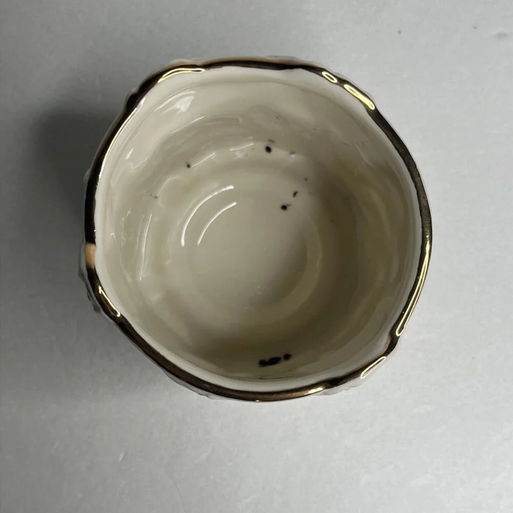 LENOX  Porcelain‎ TULIP VOTIVE HOLDER Embossed Tulips & Golden Rim # 827885